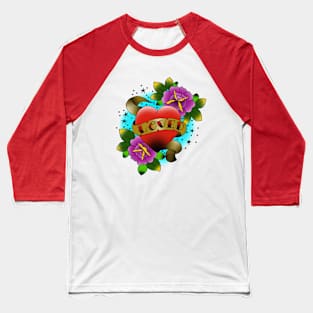 Loved, heart with banner and roses shirt Baseball T-Shirt